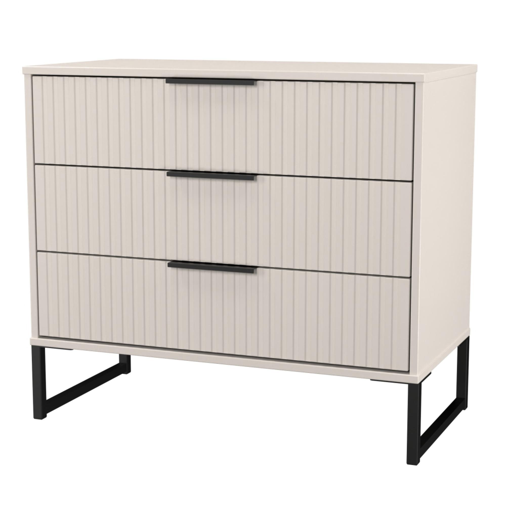 Fluted Chest - 3 Drawer - Kashmir Matt