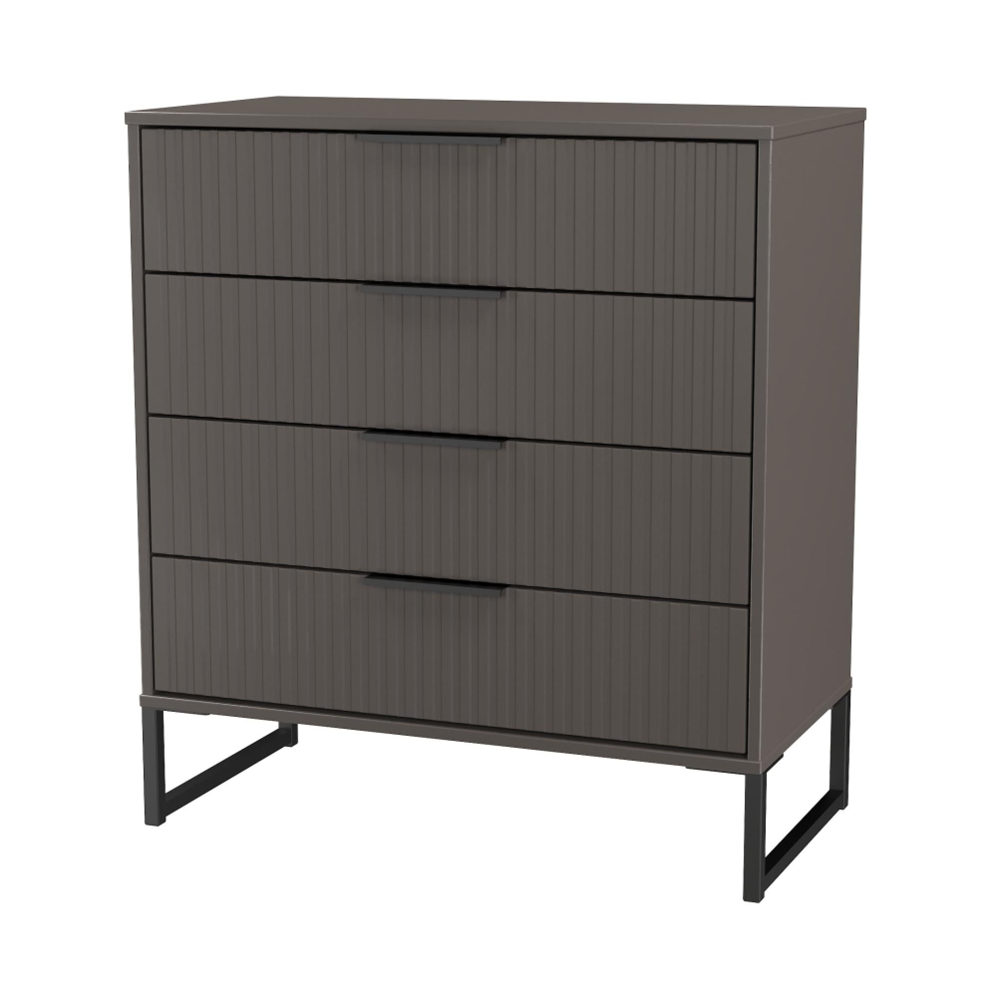 Fluted Chest - 4 Drawer - Graphite