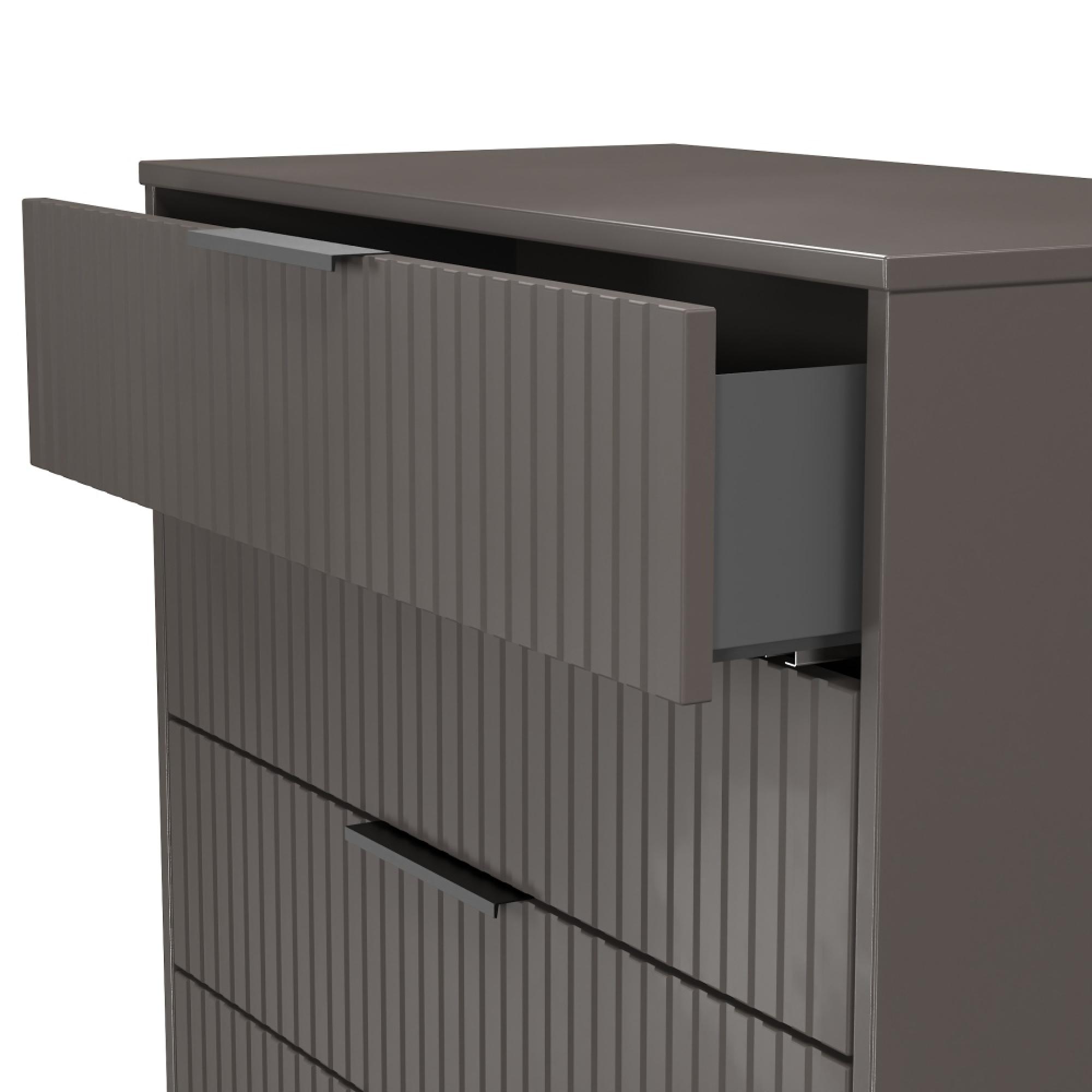 Fluted Chest - 4 Drawer - Graphite
