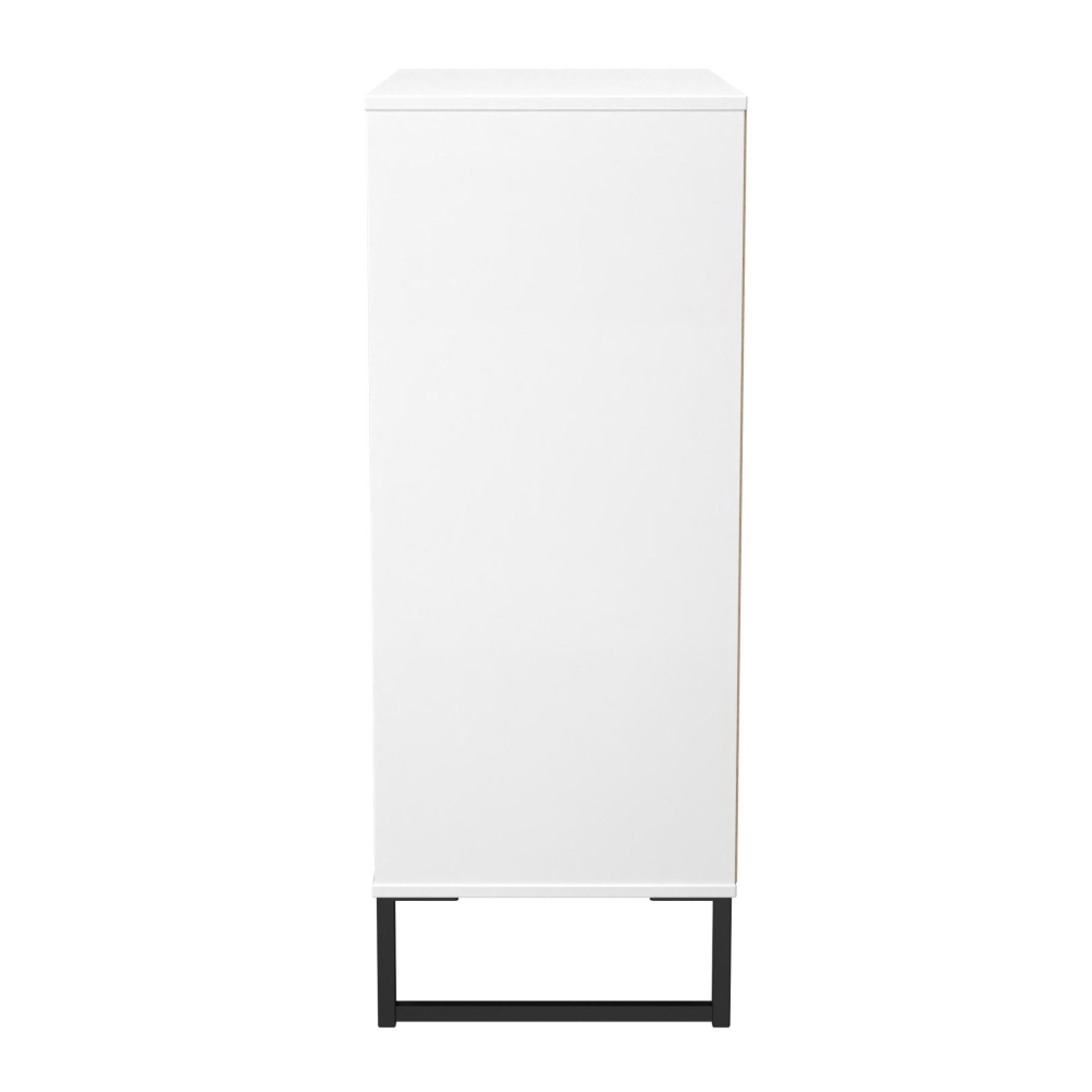 Fluted Chest - 5 Drawer - Wide - Reed Green and White Matt