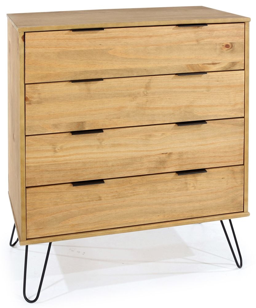 Augusta Chest - 4 Drawer - Pine - Hairpin Legs