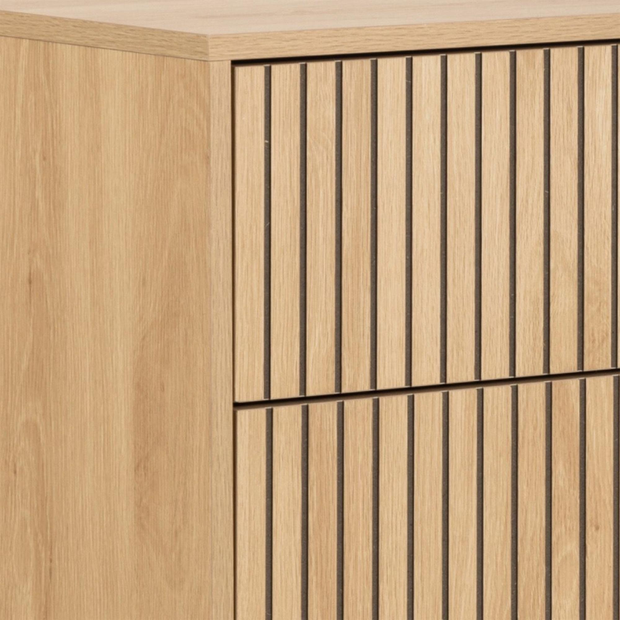 Albany Oak Ribbed 4 Drawer Chest