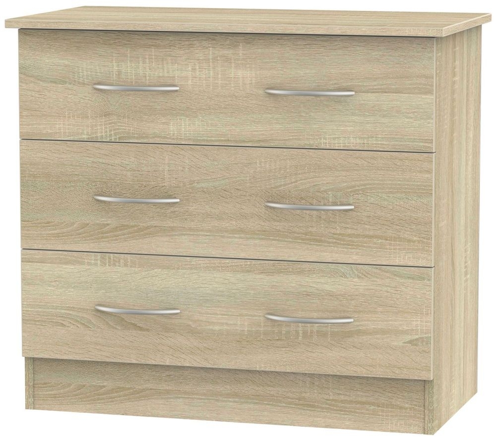 Avon Oak Effect 3 Drawer Small Chest