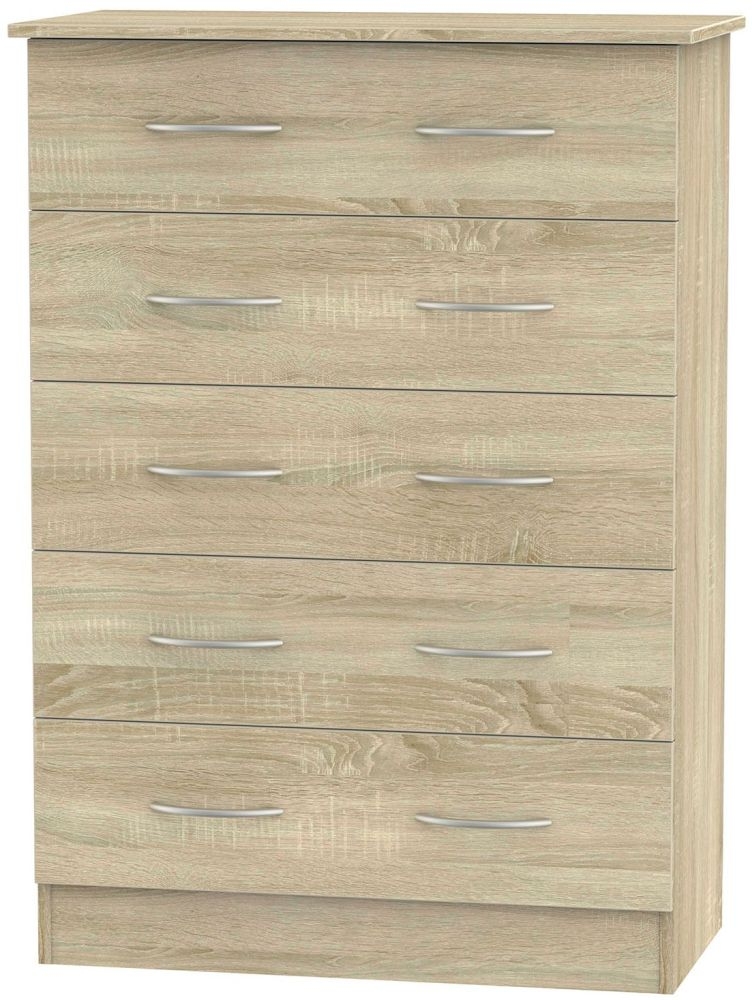 Avon Oak Effect 5 Drawer Chest
