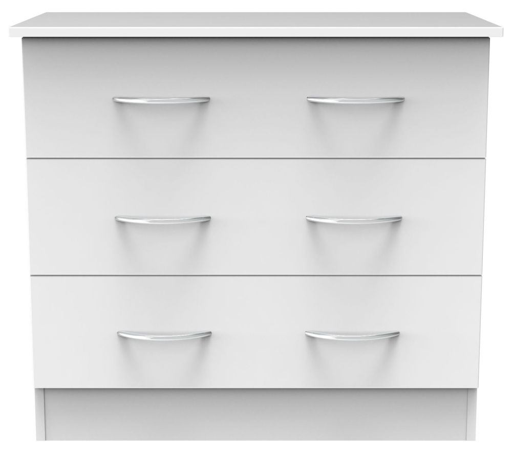 Avon White 3 Drawer Small Chest