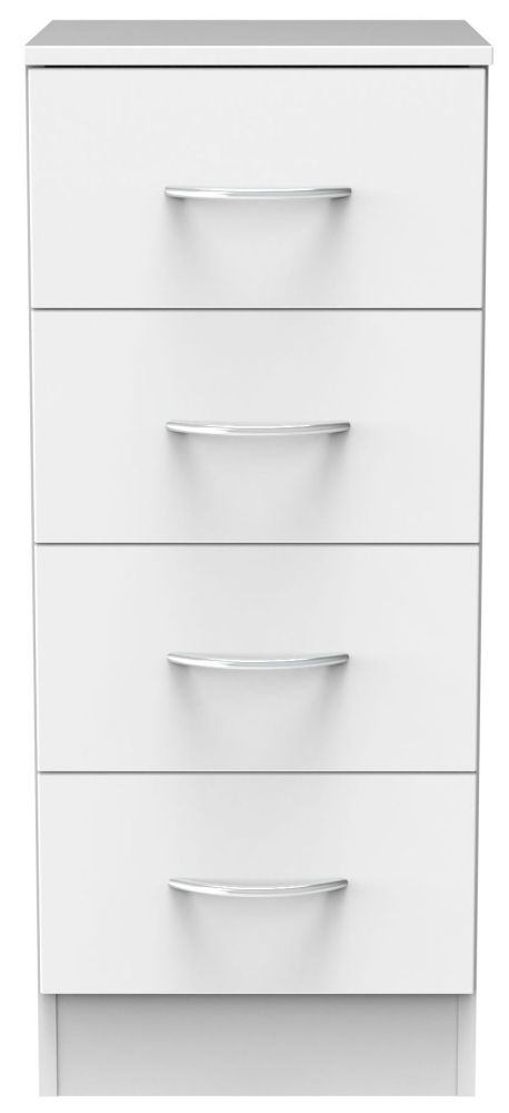 Avon White 4 Drawer Narrow Chest