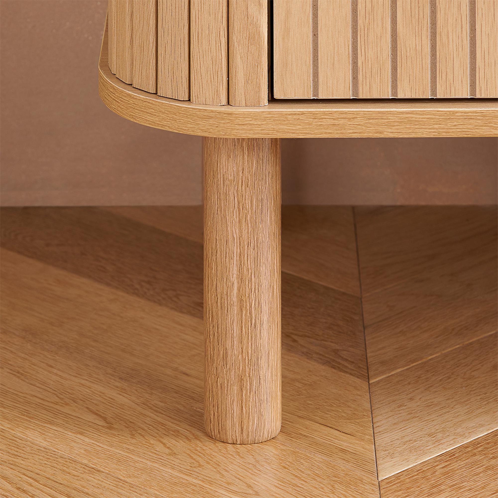 Axel Curved Wide Chest - 6 Drawer - Oak Fluted