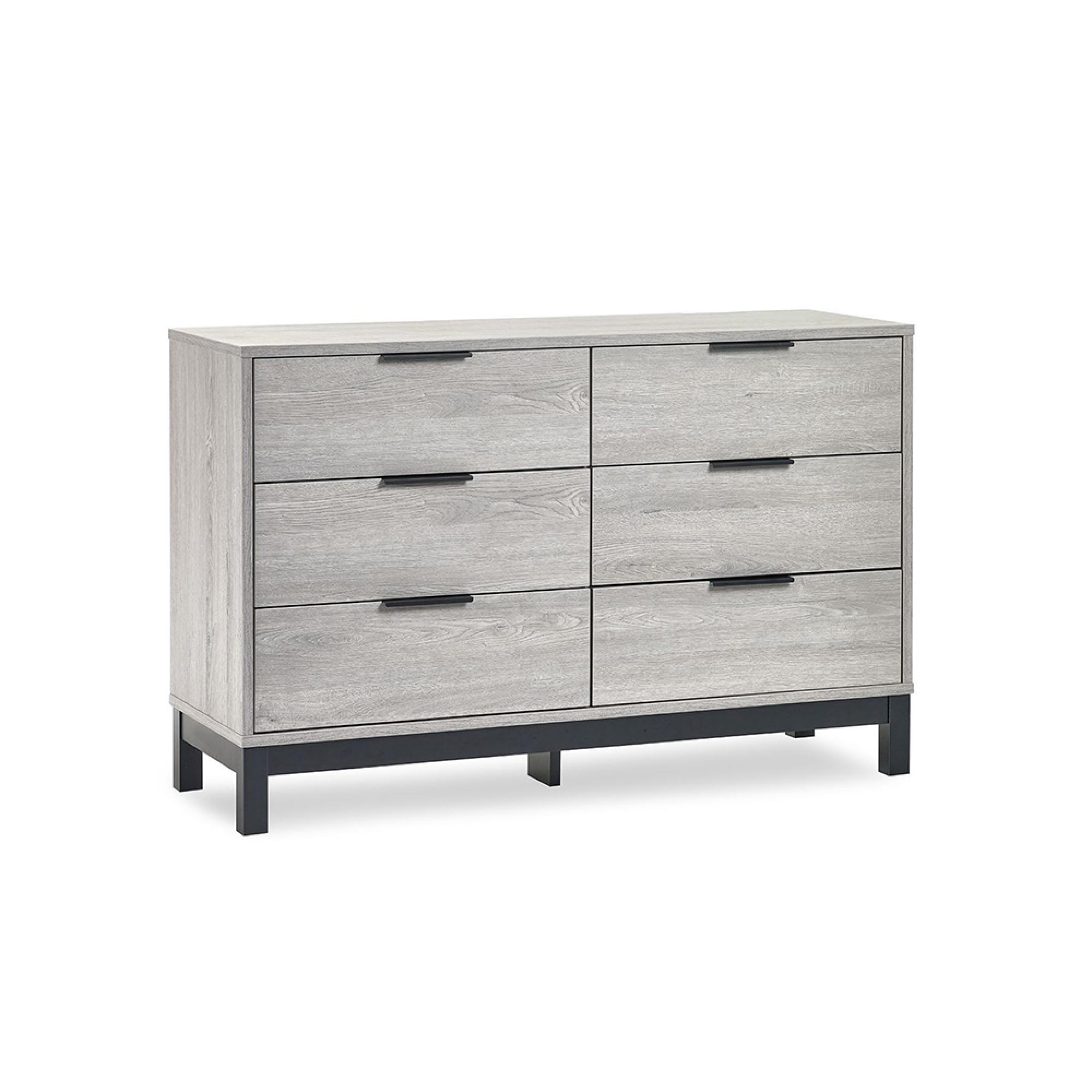 Bali Grey Oak Chest of Drawers - 6 Drawer - Wide