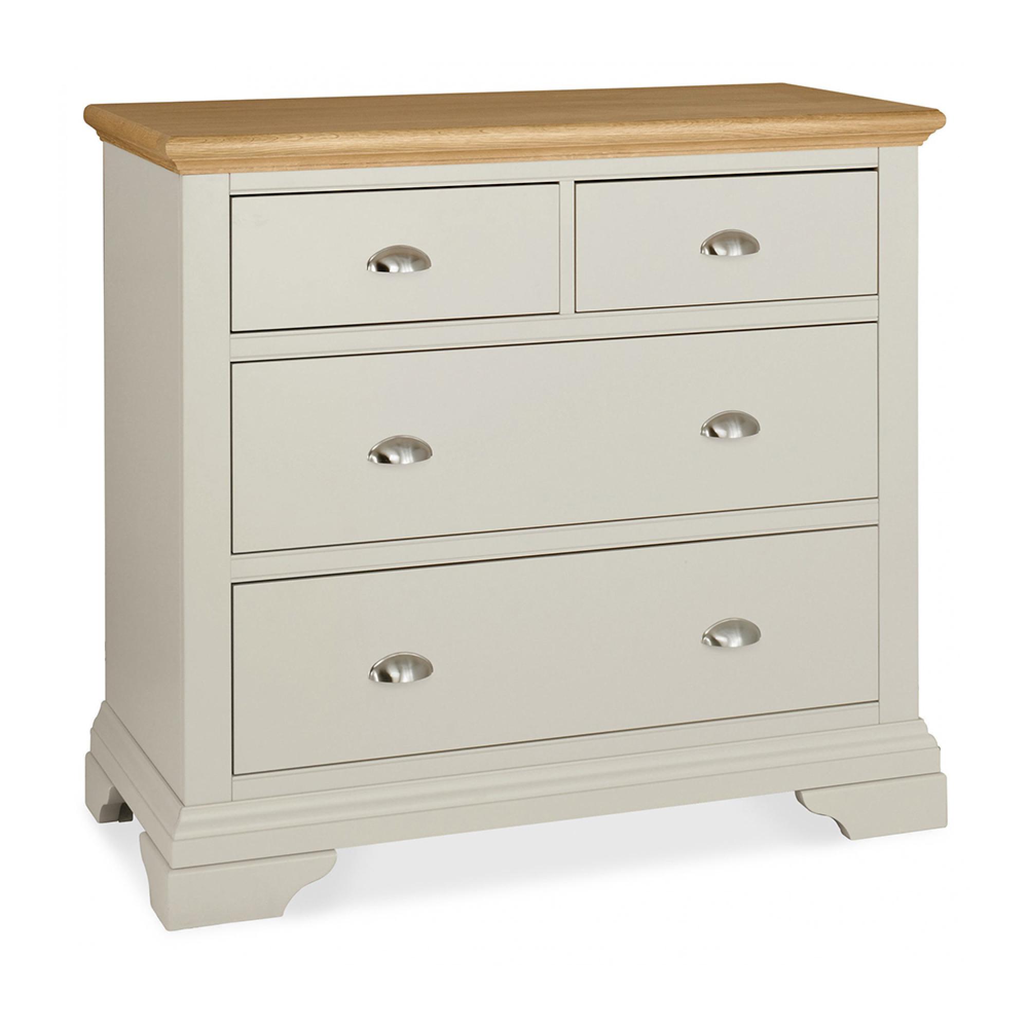 Hampstead Soft Grey & Pale Oak Chest - 2+2 Drawer