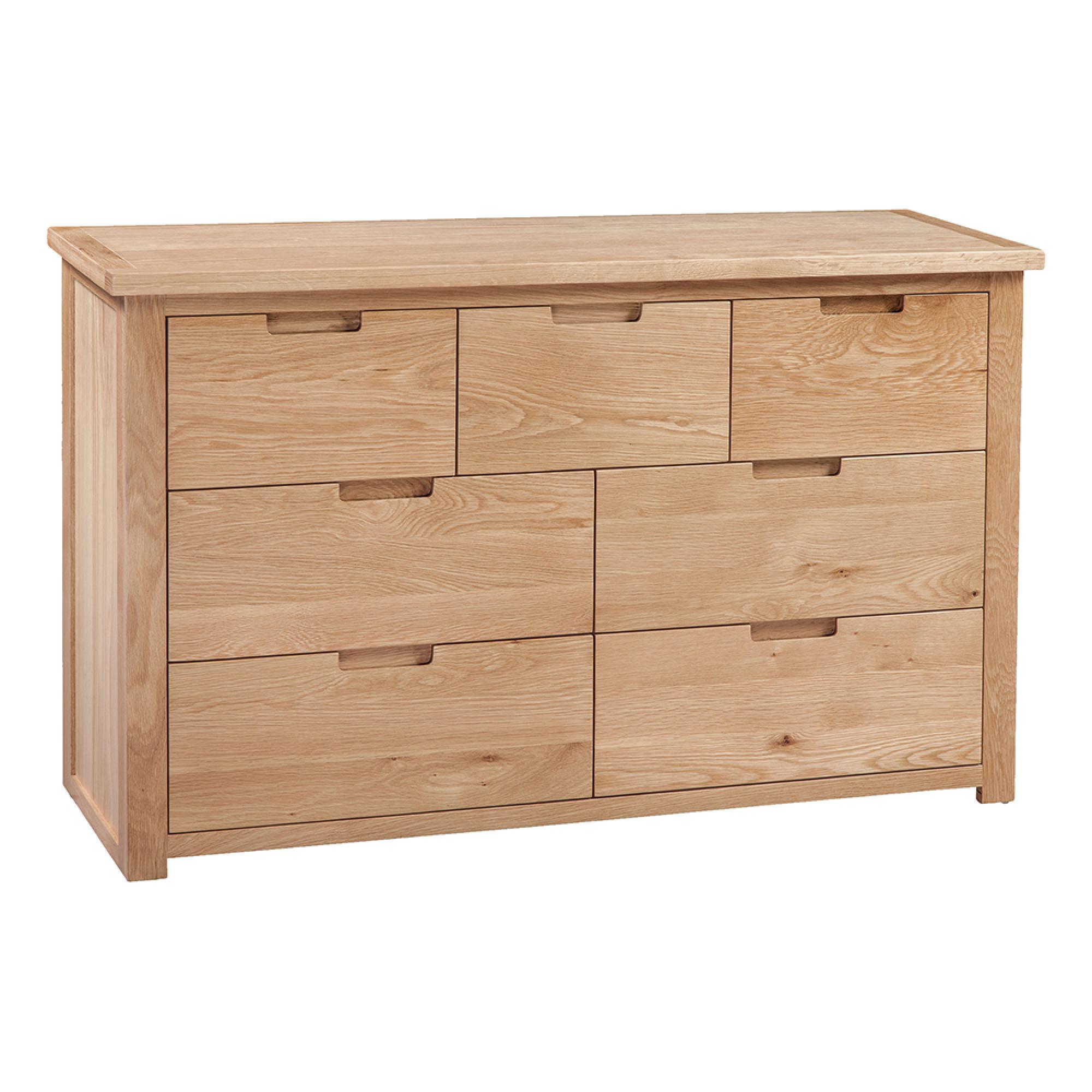 Moderna Chest of Drawers - 4+3 Drawer - Wide - Oak