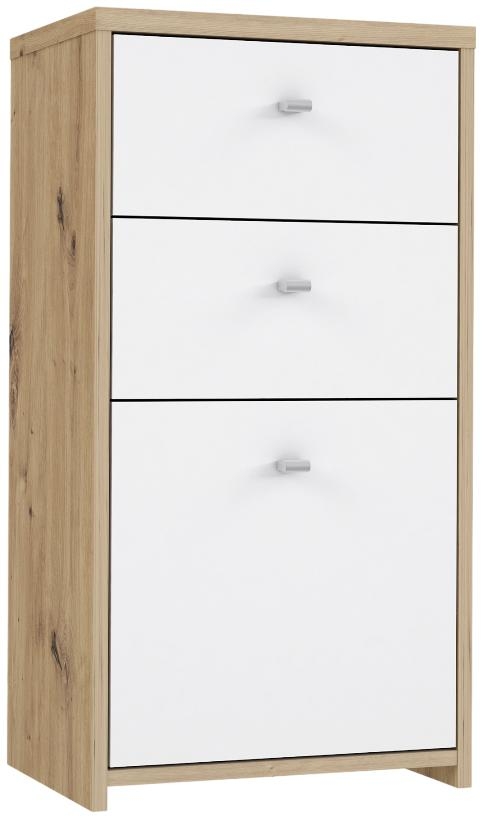 Best Oak and White 2 Drawer 1 Door Cabinet