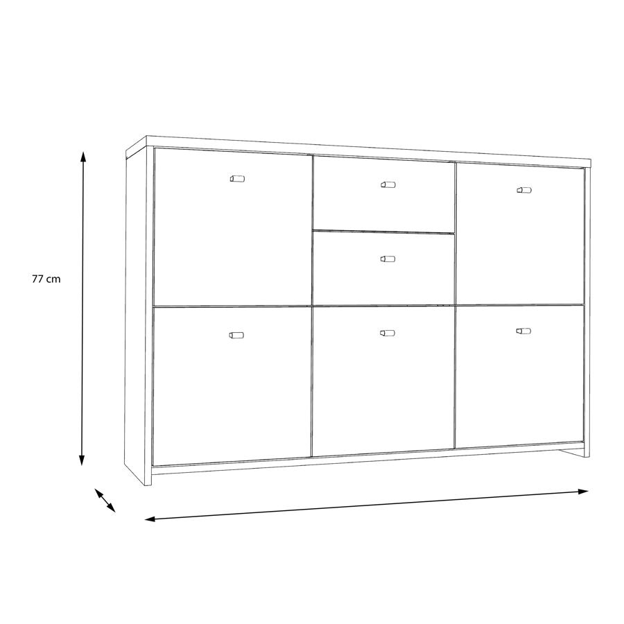 Best Oak and White 2 Drawer 5 Door Wide Chest