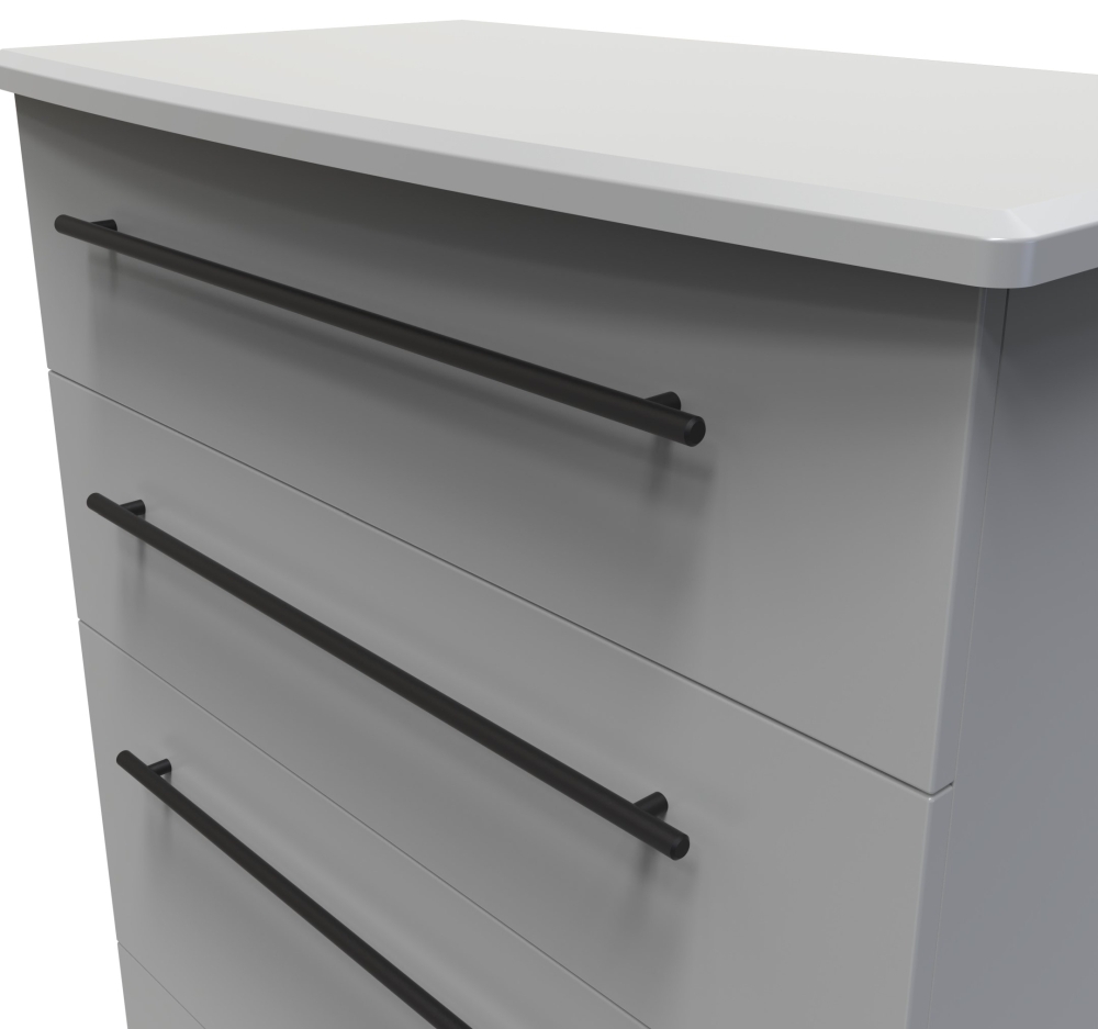 Beverley Chest - 4 Drawer - Deep - Grey