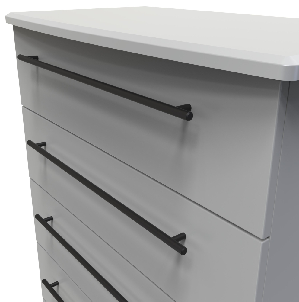 Beverley Chest - 5 Drawer - Grey