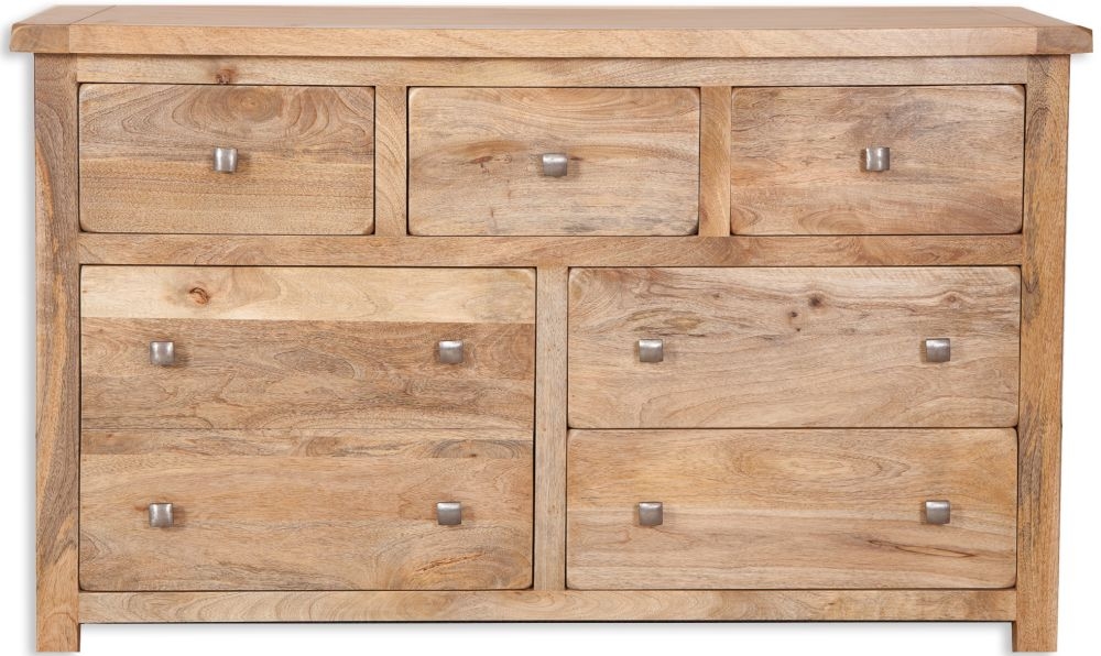 Bombay Solid Mango Wood 7 Drawer Wide Chest