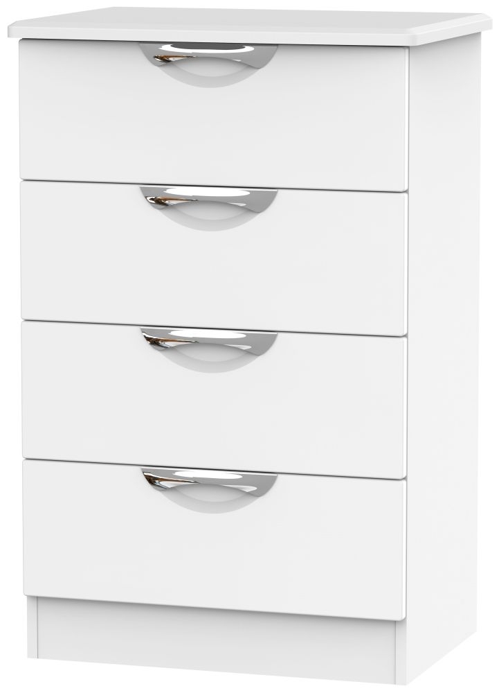 Camden White Matt 4 Drawer Midi Chest