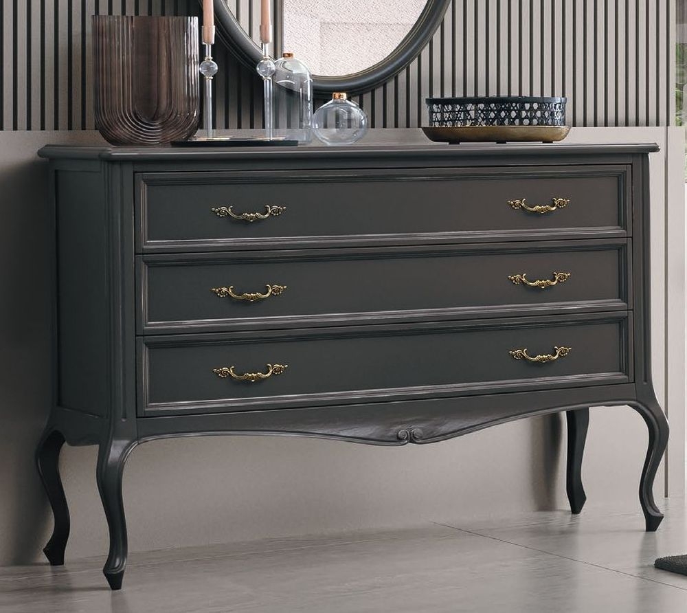 Verdi Chest - 3 Drawer - Grey - French Style