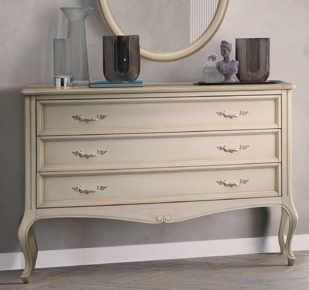Verdi Chest - 3 Drawer - Ivory - French Style