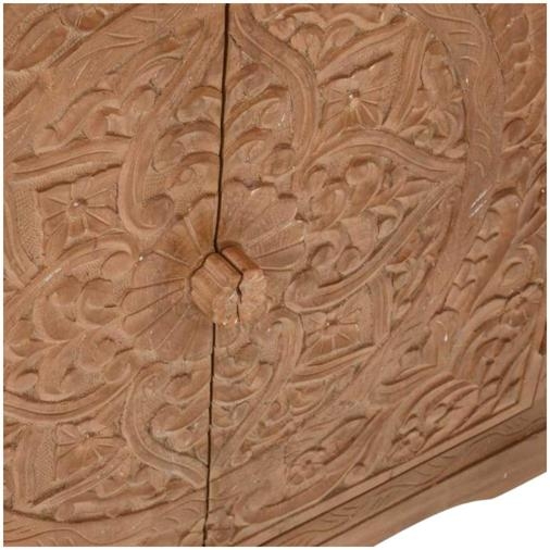 Carved Mango Wood 4 Drawer Chest
