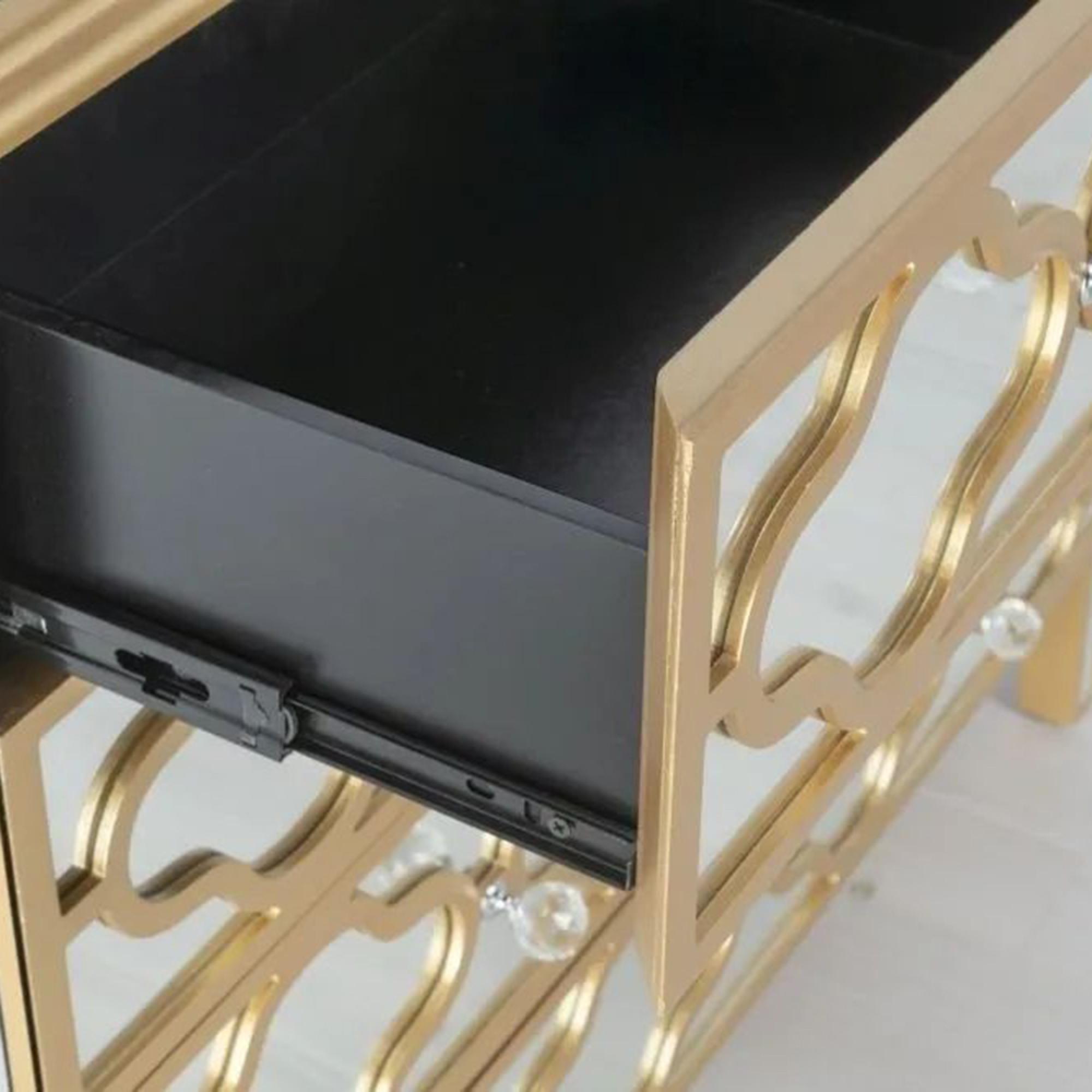 Casablanca Chest - 3+2 Drawer - Mirrored - Gold Trim