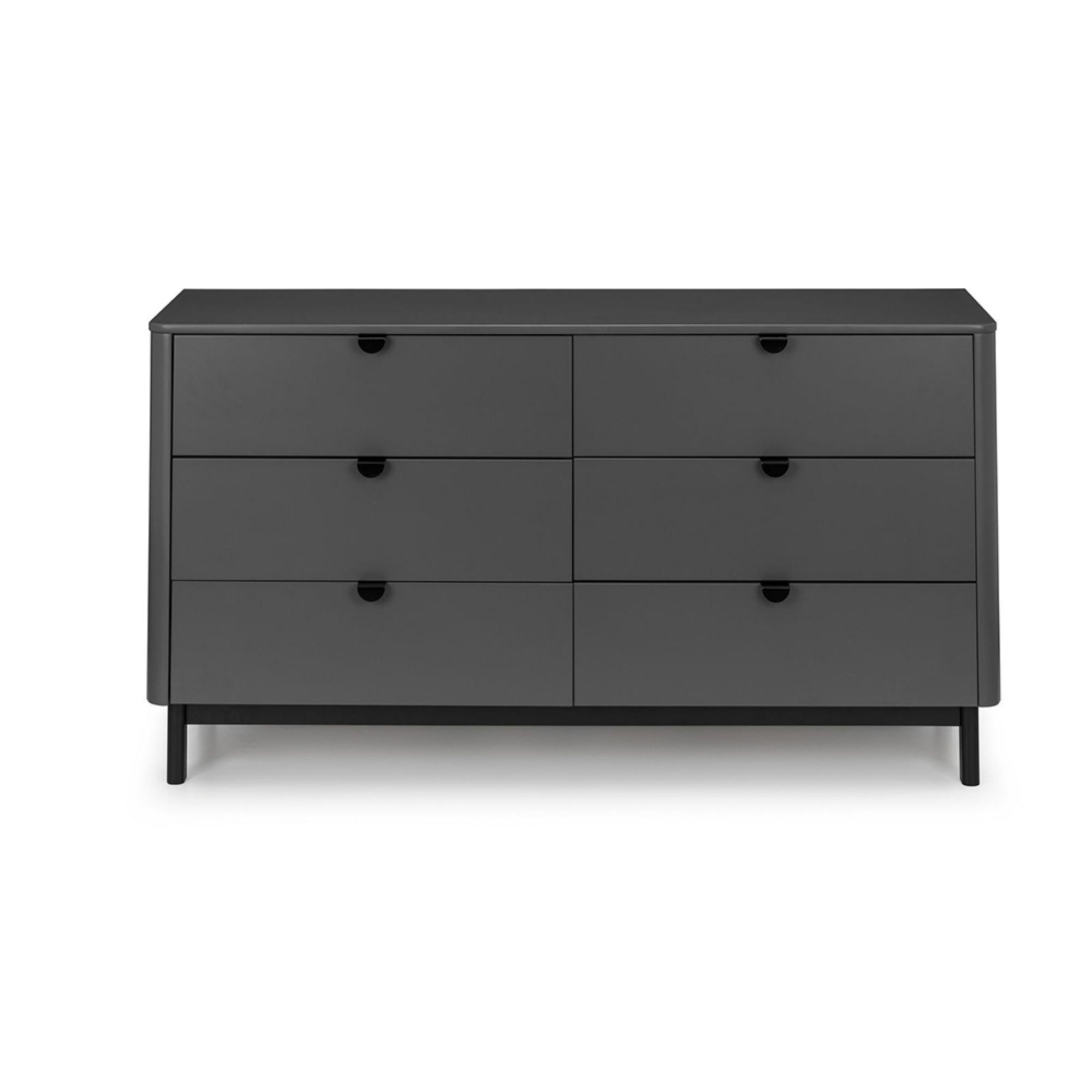 Chloe Chest of Drawers - 6 Drawer - Wide - Grey