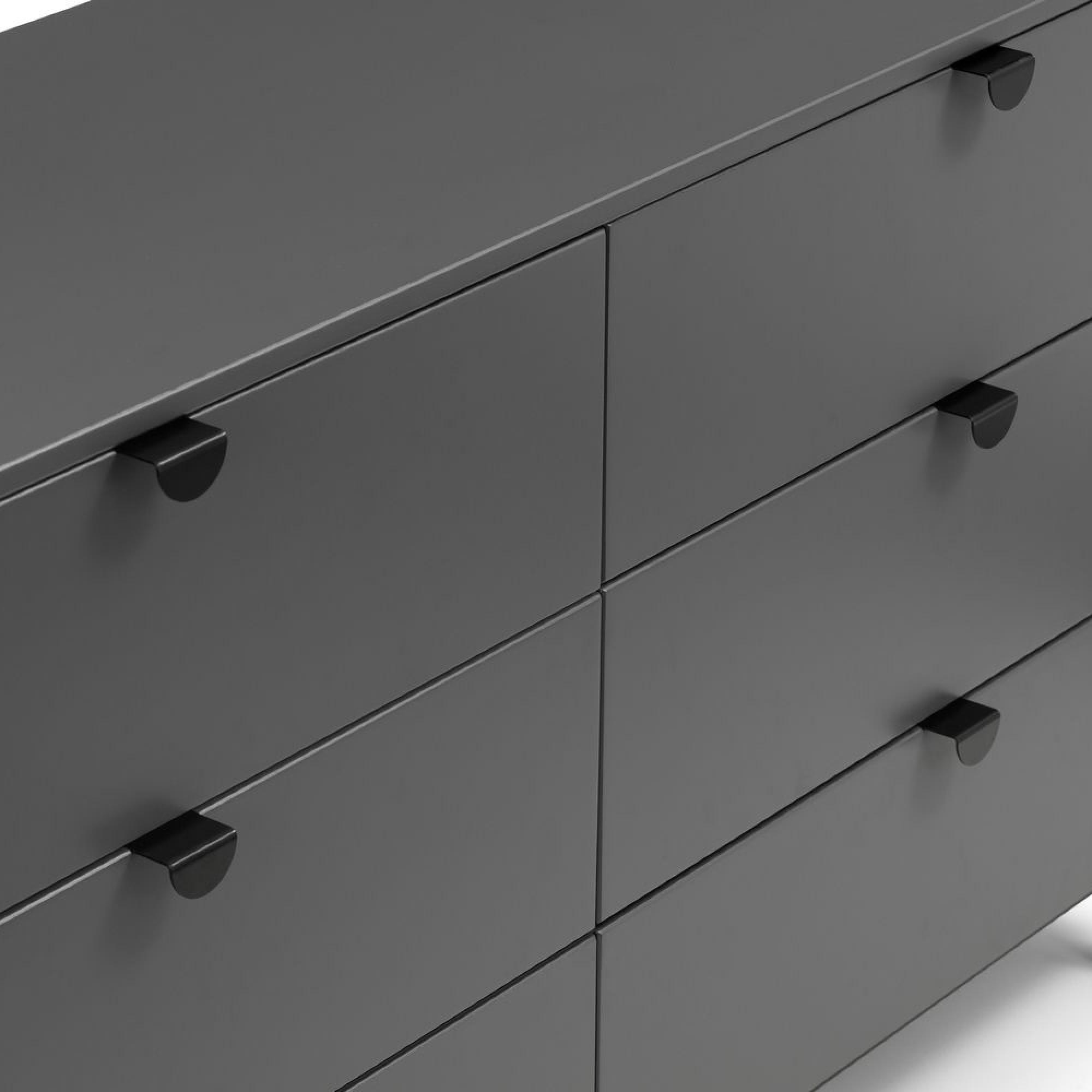 Chloe Chest of Drawers - 6 Drawer - Wide - Grey