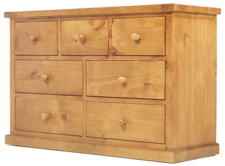 Churchill Waxed Pine 4+3 Drawer Wide Chest