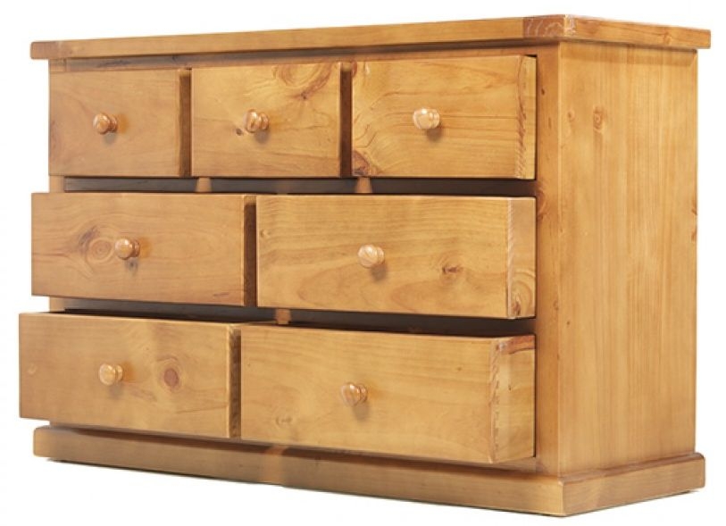Churchill Waxed Pine 4+3 Drawer Wide Chest