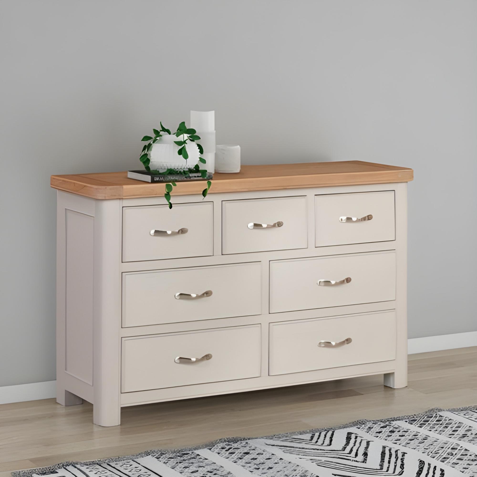 Clarion Chest - 3+4 Drawer - Wide - Oak and Grey