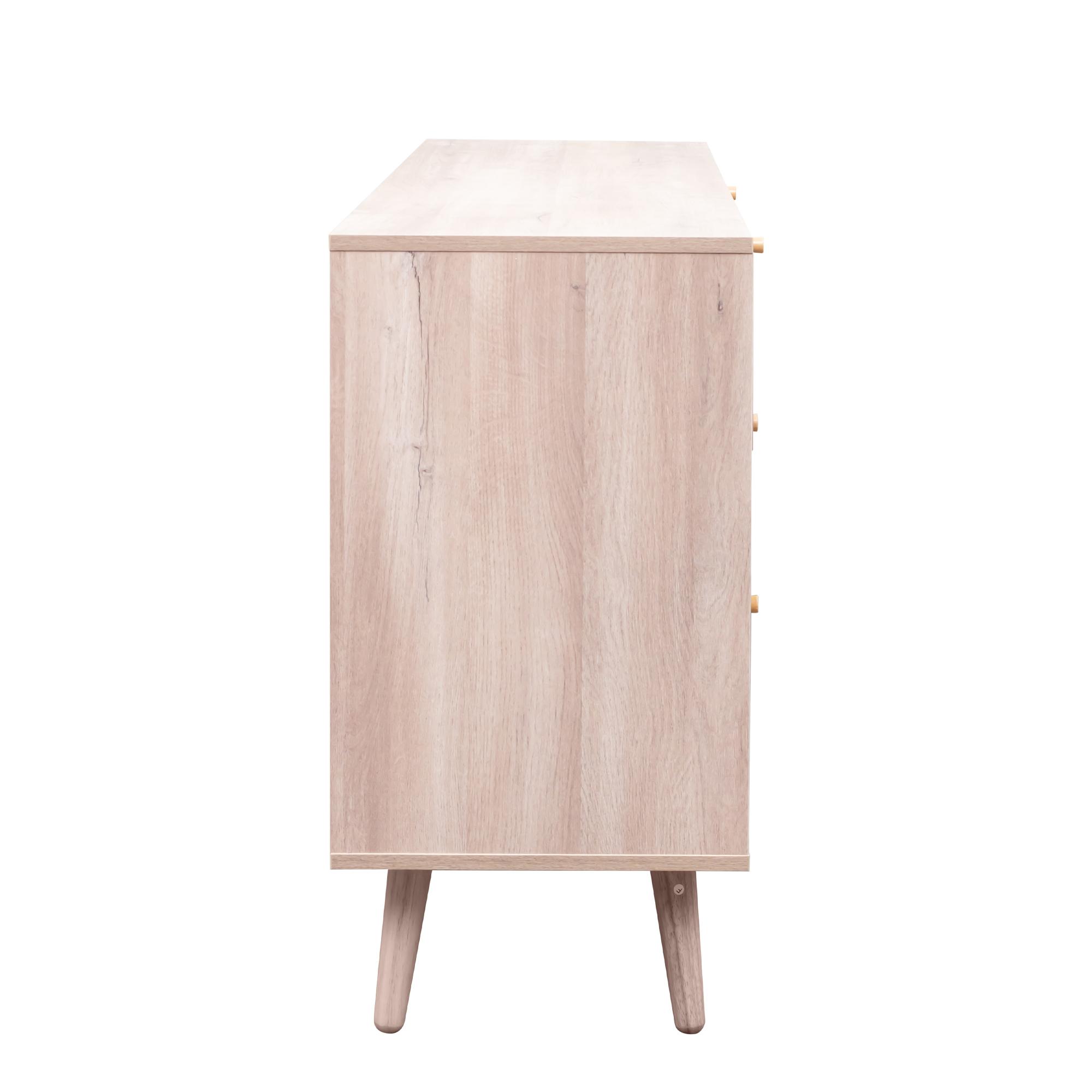 Clearance - Ferrero Wide Chest - 6 Drawer - Natural and Woven Rattan