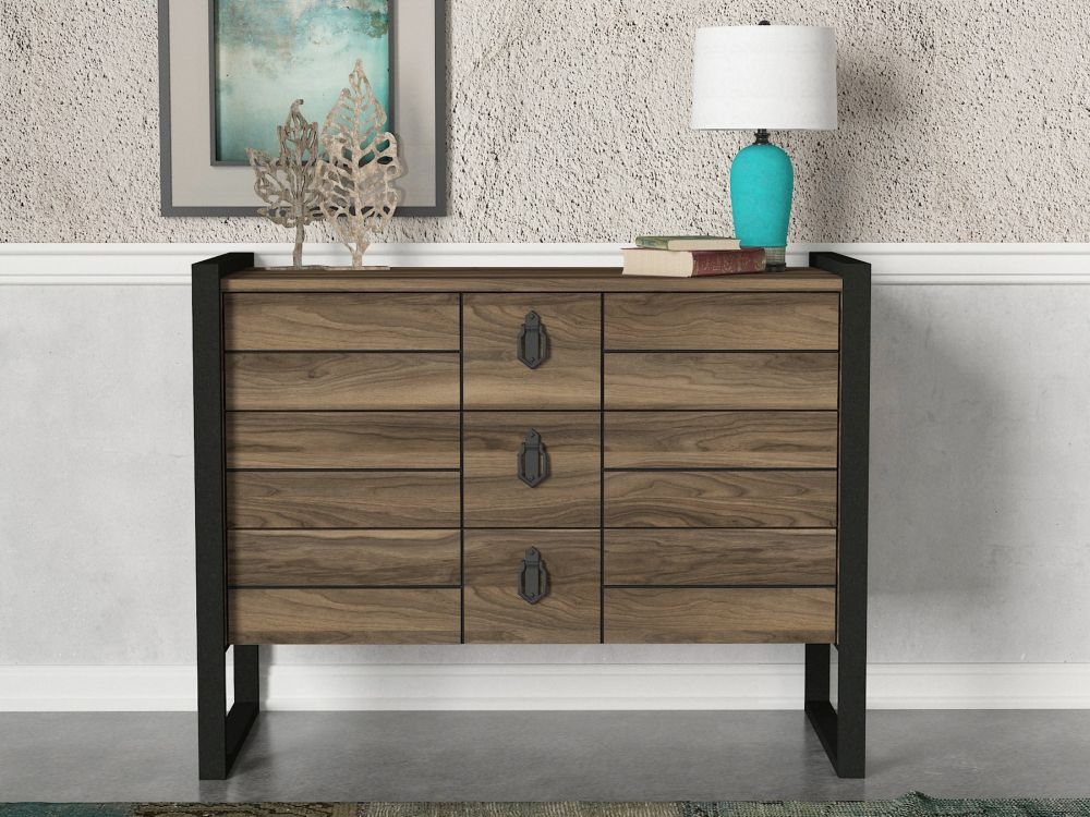 Clearance - Lorena Chest - Walnut and Black