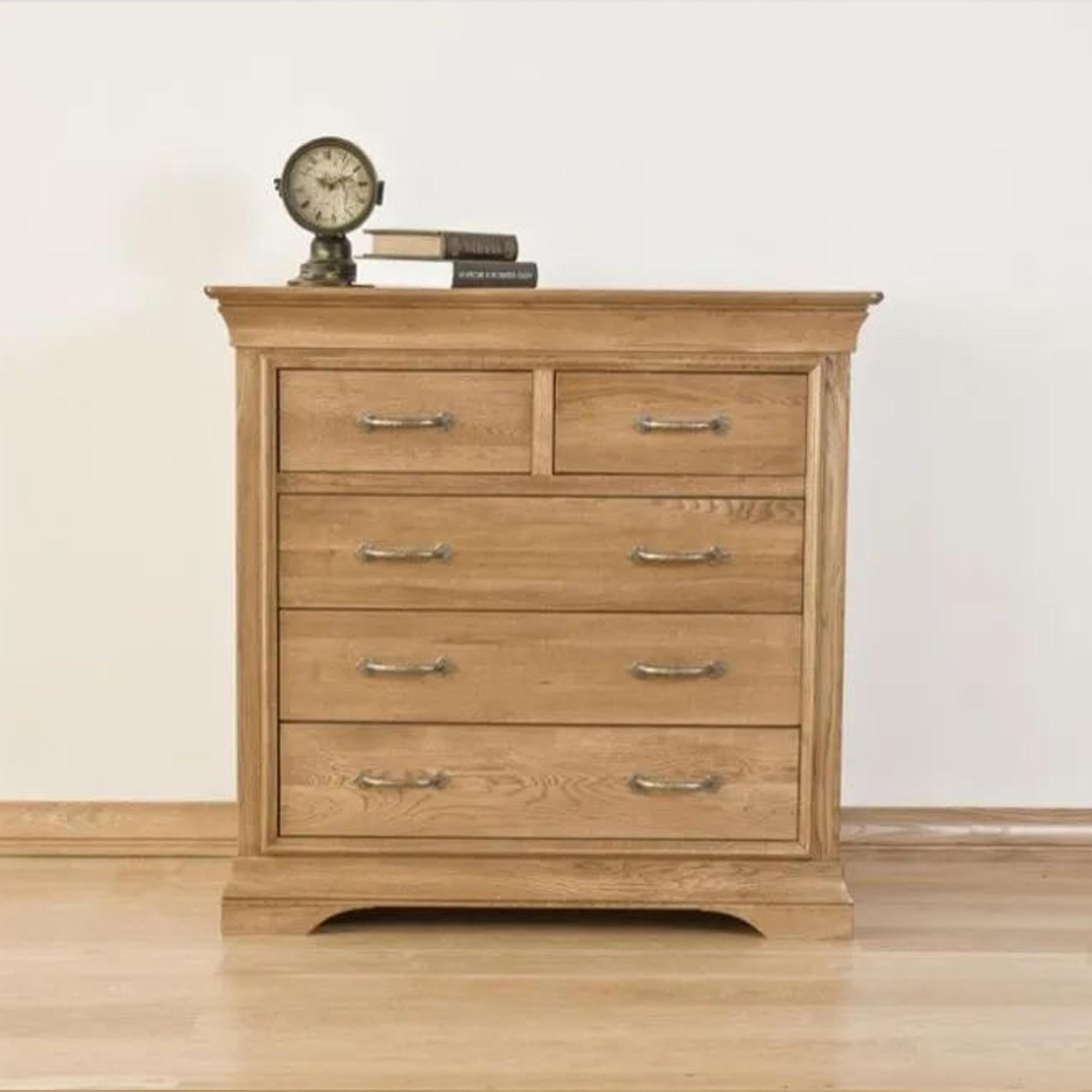 Clearance - Lyon Oak 3+2 Drawer Chest - A319