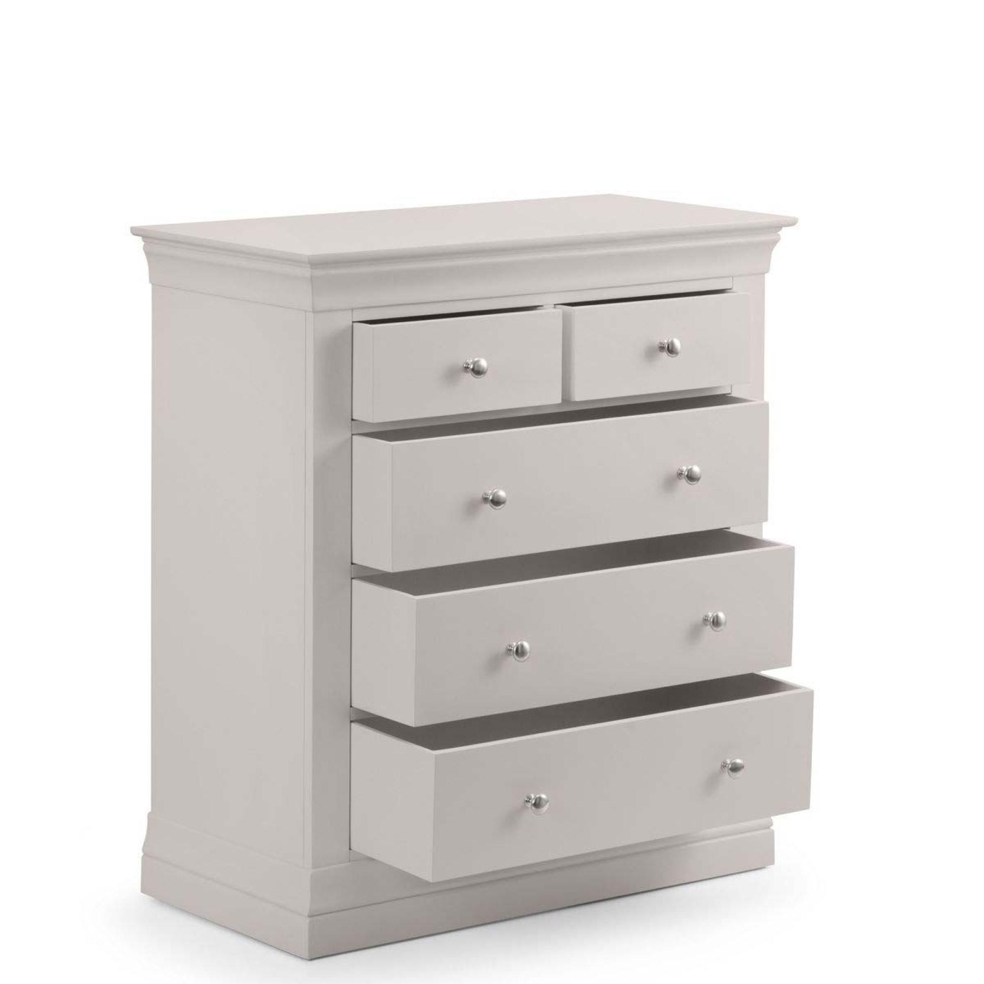 Clermont Chest of Drawers - 3+2 Drawer - Soft Grey