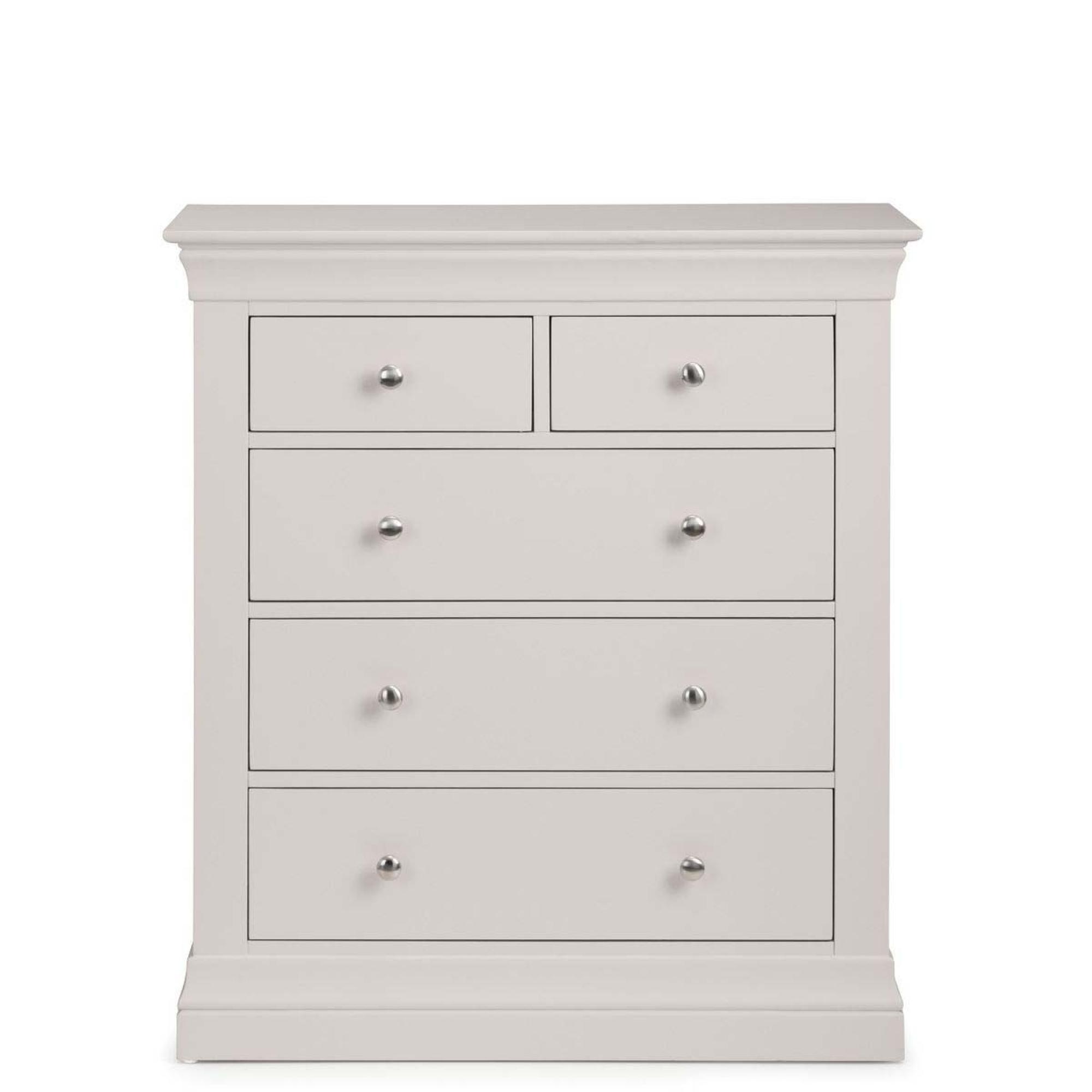 Clermont Chest of Drawers - 3+2 Drawer - Soft Grey