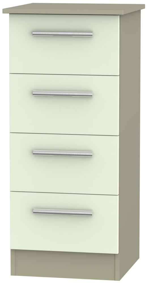 Contrast Cream and Mushroom 4 Drawer Narrow Chest