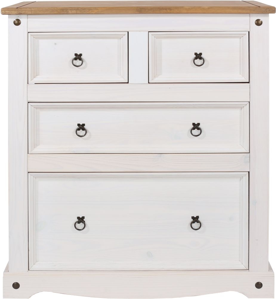 Corona White Mexican Pine 2+2 Drawer Chest