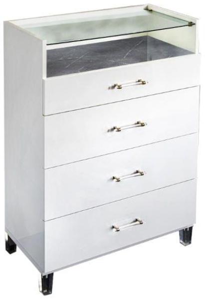 Cristal Grey Marble Italian 4 Drawer Chest