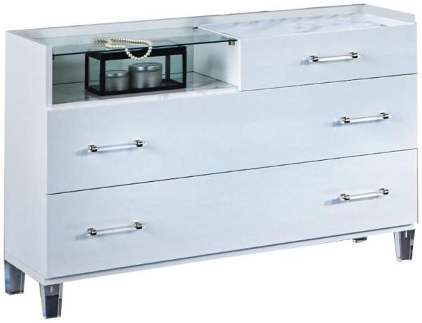 Cristal White Marble Italian 3 Drawer Dresser