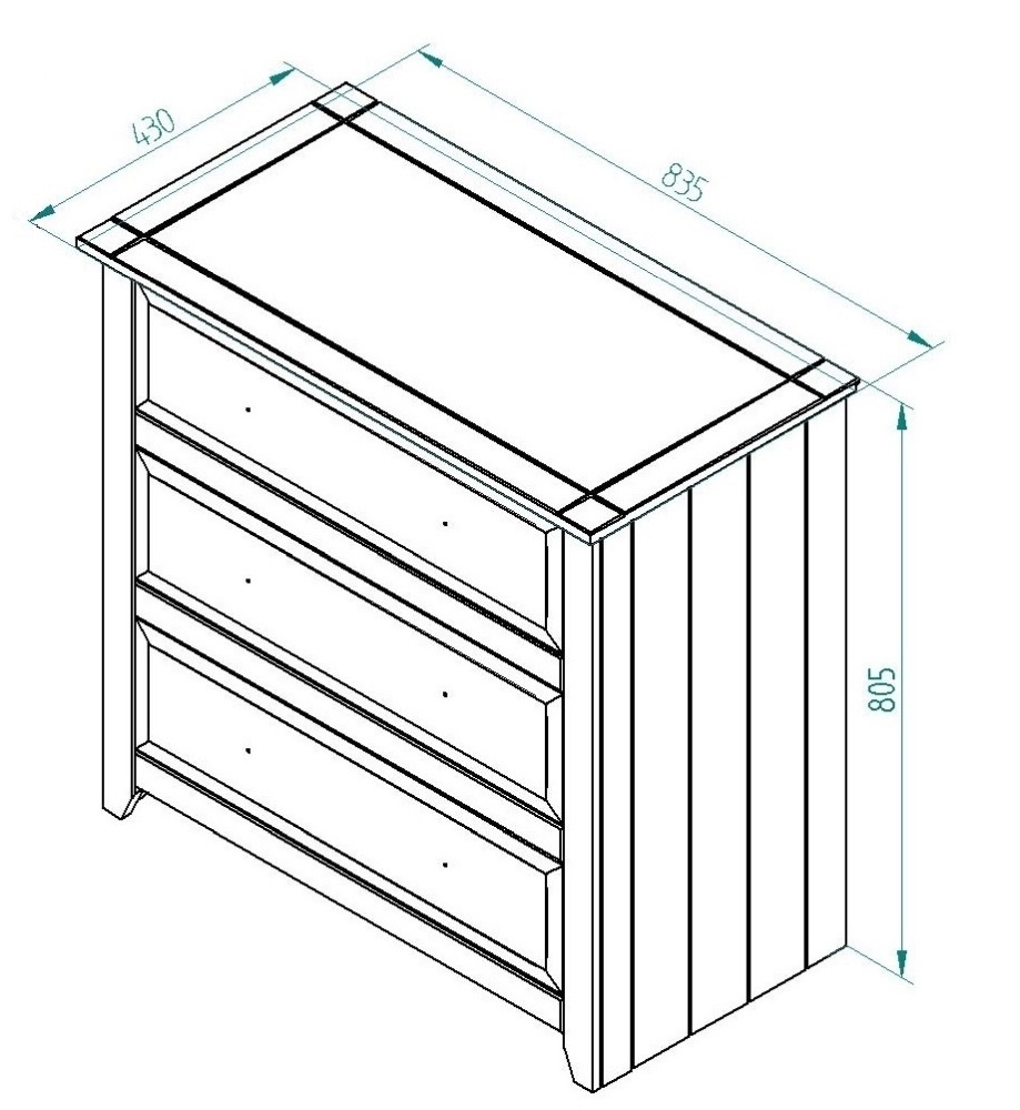 Capri Chest - 3 Drawer - White