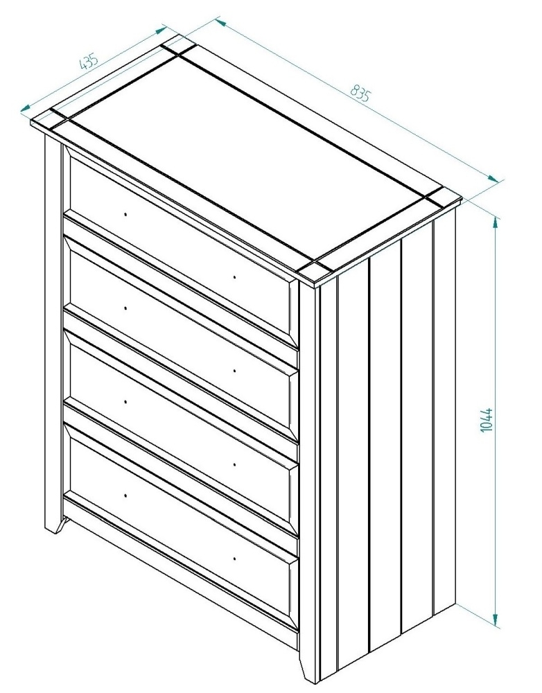 Capri Chest - 4 Drawer - White