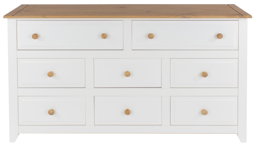 Capri White Multi Drawer Wide Chest