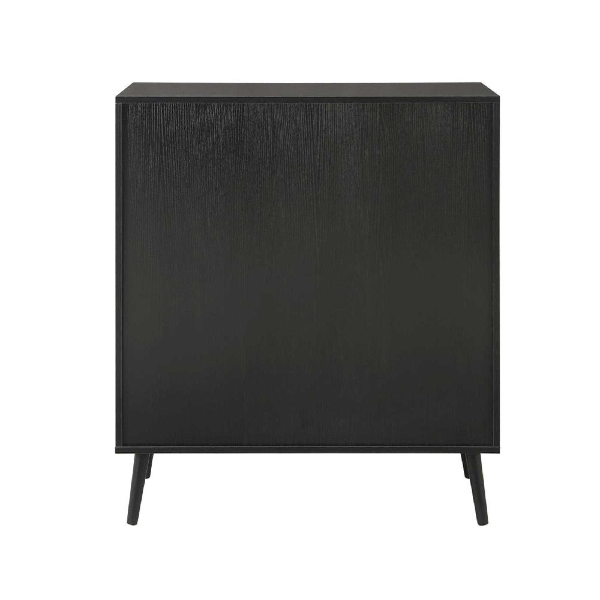 Croxley Chest - 2+3 Drawer - Black and Rattan