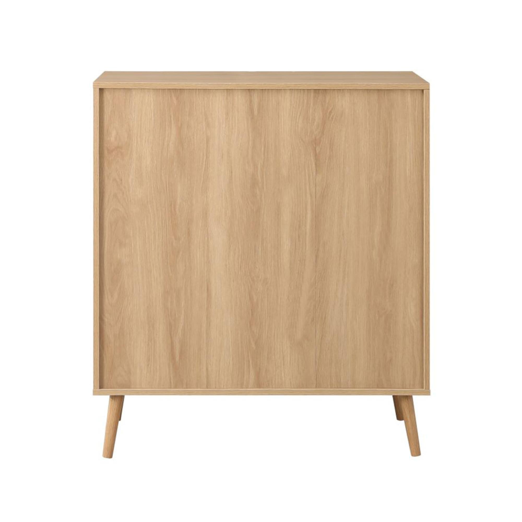 Croxley Chest - 2+3 Drawer - Oak and Rattan