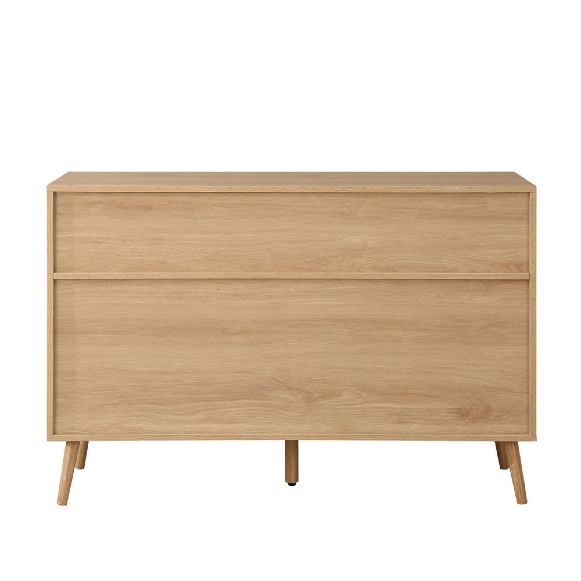 Croxley Wide Chest - 7 Drawer - Oak and Rattan