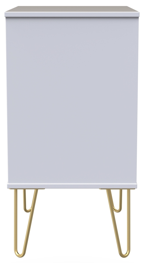 Cube Midi Chest - 3 Drawer - with Gold Hairpin Legs - White