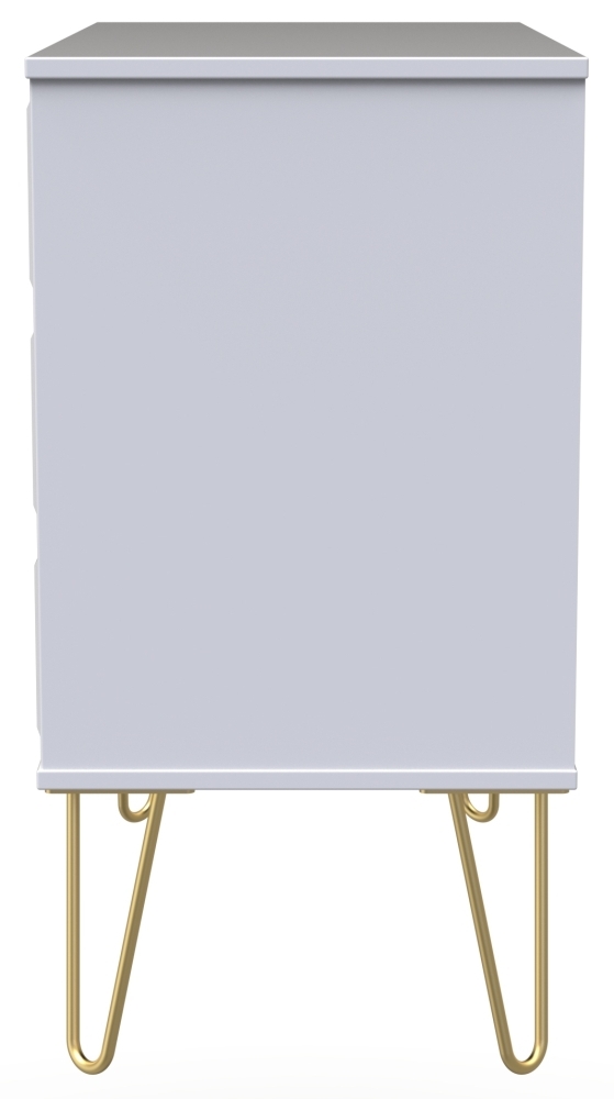 Cube Small Chest - 3 Drawer - with Gold Hairpin Legs - White