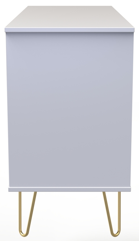 Cube Midi Chest - 6 Drawer - with Gold Hairpin Legs - White