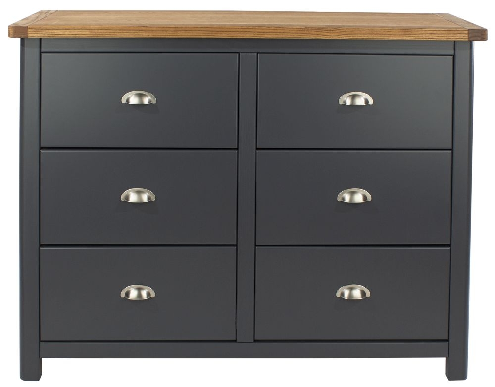 Dunkeld Blue 6 Drawer Wide Chest