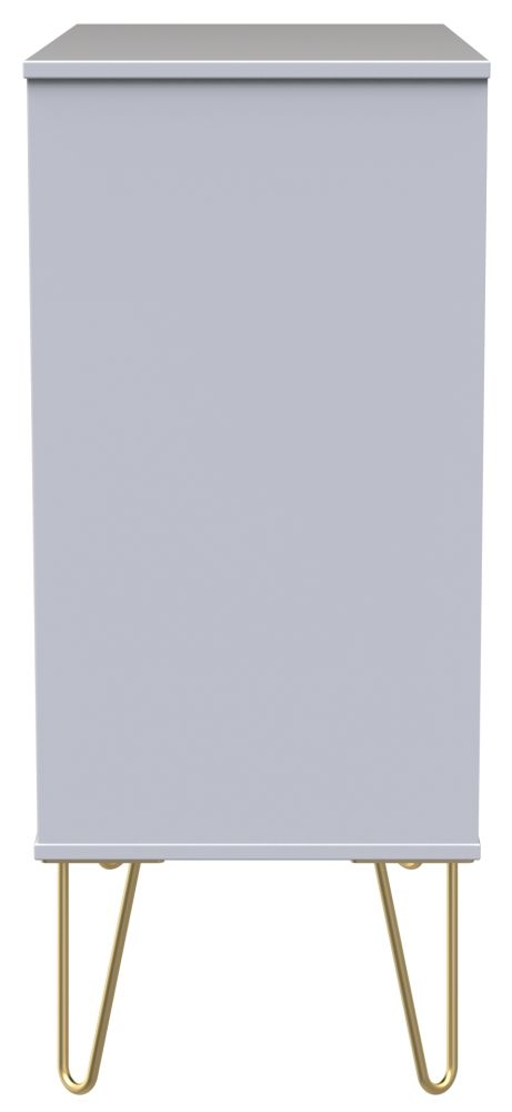 Diamond Chest - 4 Drawer - with Gold Hairpin Legs - Black and White