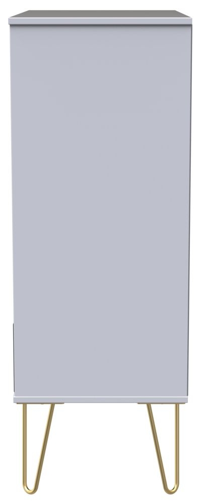 Diamond Chest - 5 Drawer - with Gold Hairpin Legs - Black and White